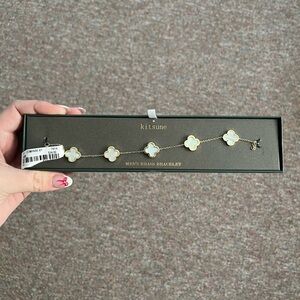 Gold and White Bracelet